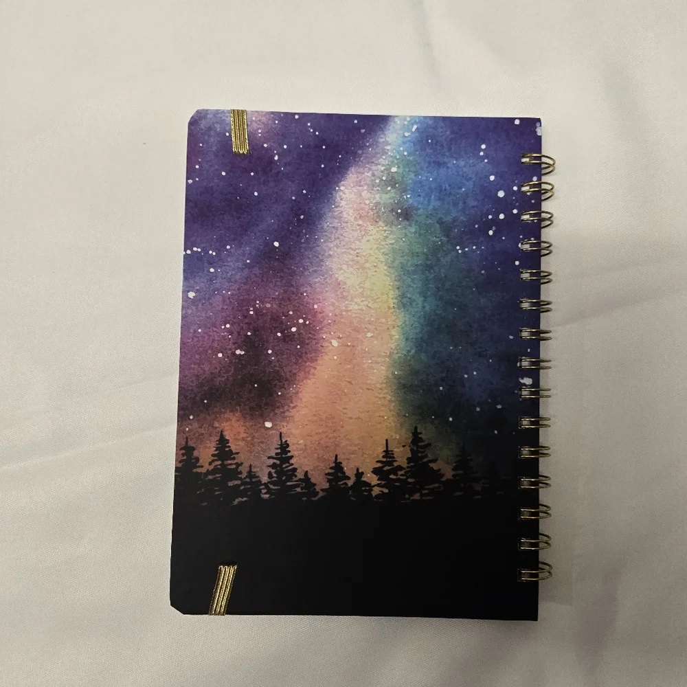 2026 Planner New Spiral 8.5x6 Daily Monthly Calendar Notebook Aurora Cosmic